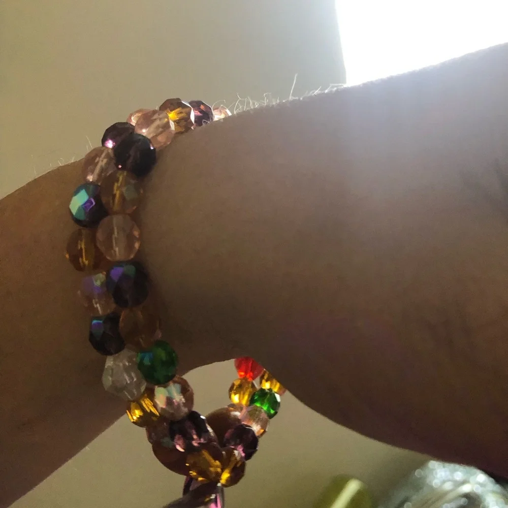 Purple Beaded Bracelet set